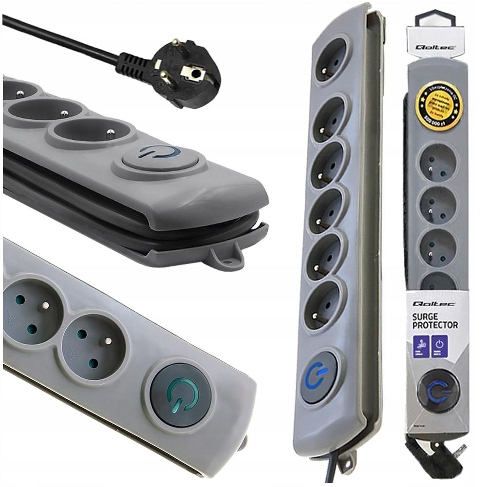 QOLTEC Listwa antyprzepięciowa Quick Switch 6 gniazd 1.8m