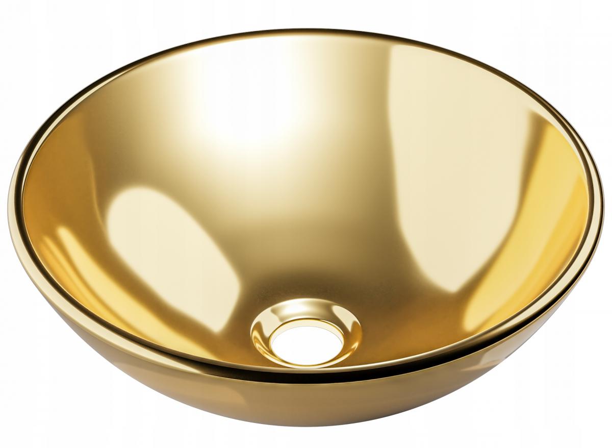 INVENA UMYWALKA NABLATOWA TINOS INVENA TREND, 39,5 CM, CZARNO ZŁOTA POŁYSK