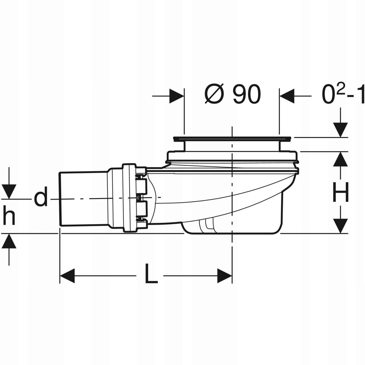 Zestaw odpływowy Geberit d90 H80 h50 Chrom 48h