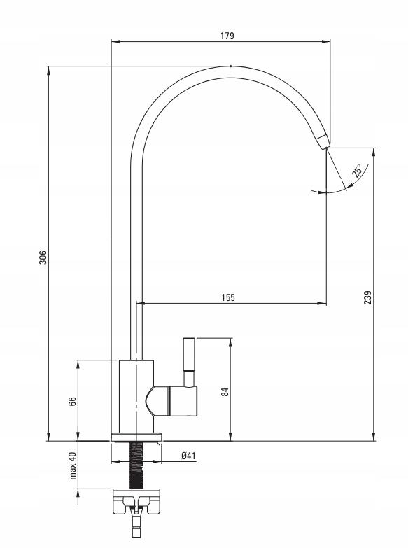 Wylewka do wody filtrowanej, nero