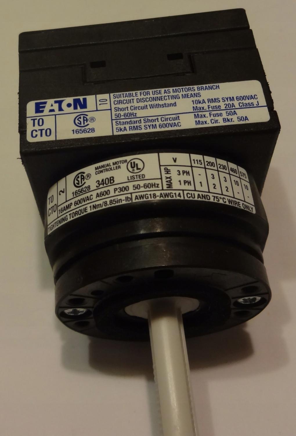 EATON Łącznik krzywkowy In=20A P=6.5 kW T0-2-1/E