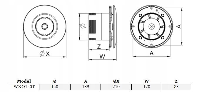 AWENTA Wentylator sufitowy WXO150T - timer