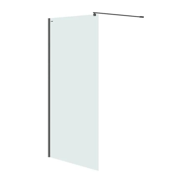 Kabina prysznicowa Walk-In Mille czarna 120 x 200 szkło transparentne