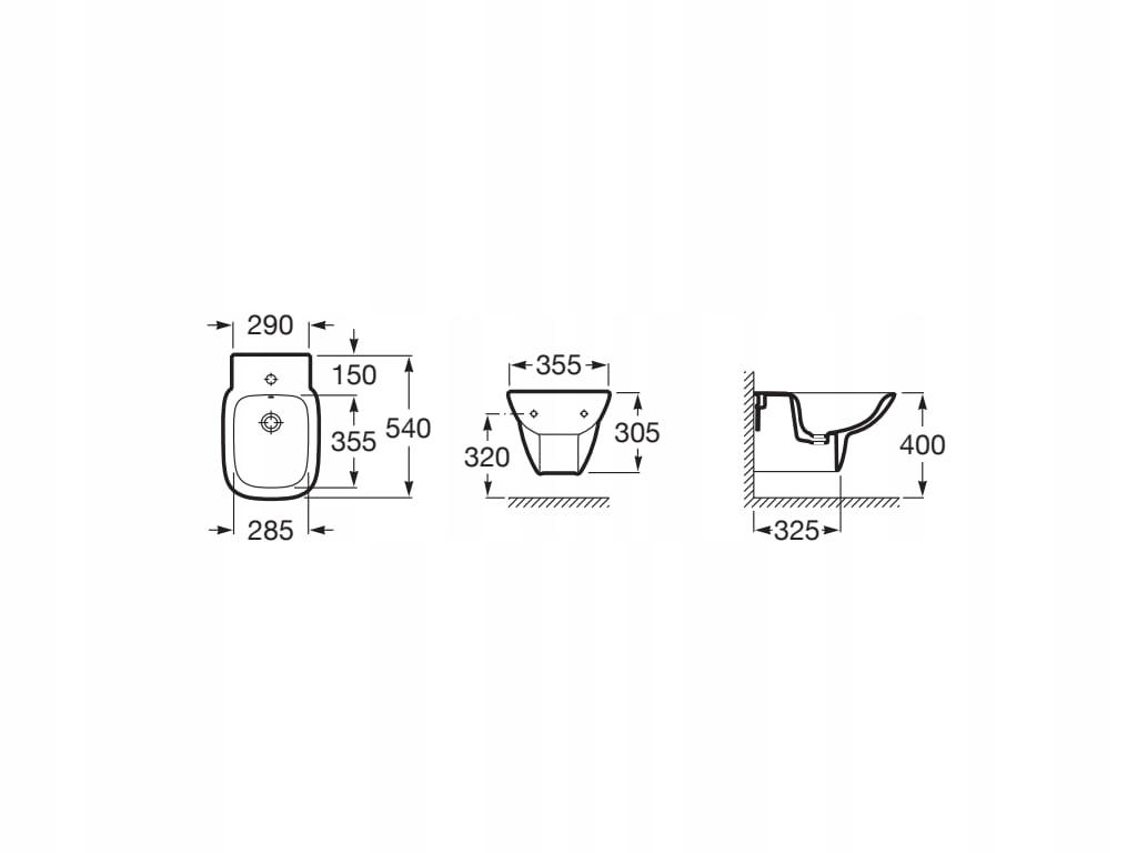 ROCA Umywalka Inspira Square 370x370 Oct Fineceramic