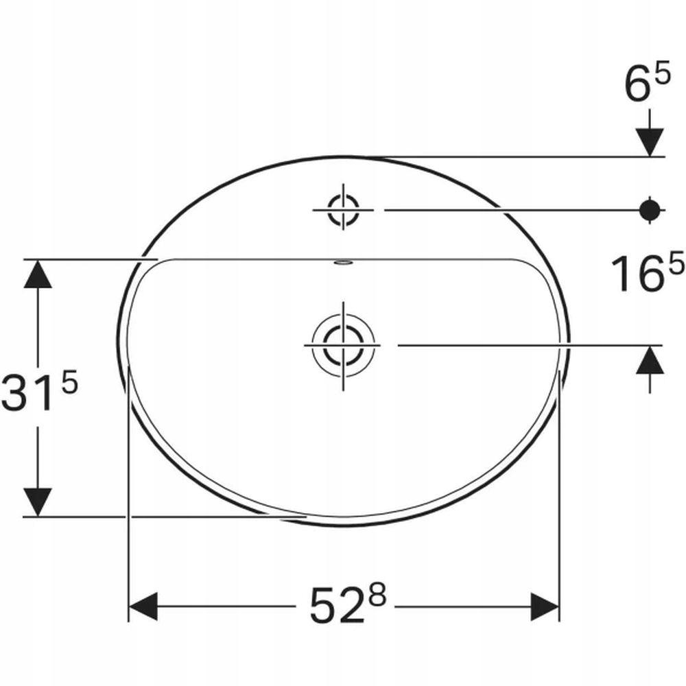Umywalka Variform wpuszczana w blat, owalna, B55 cm, H17.8 cm, T45 cm, z pr