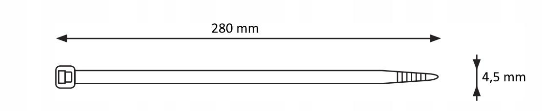 Opaska kablowa odporna na promieniowanie UV SUV-280STW 280x4,5, opk=100szt.