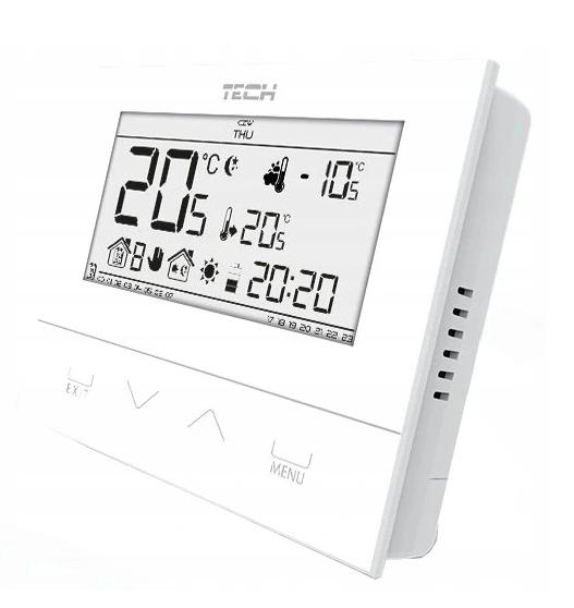 Regulator pokojowy dwustanowy przewodowy TECH ST-294 v3 biały