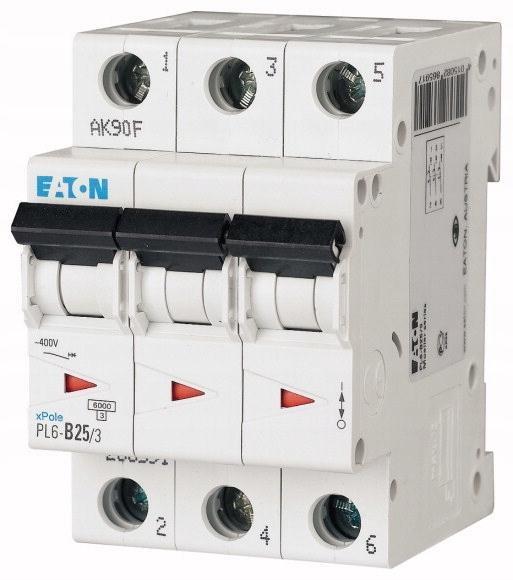 EATON Wyłącznik nadprądowy 6kA PL6-C25/3