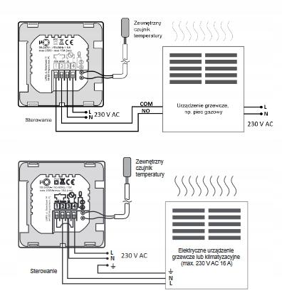 Regulator temperatury AURATON 2YA (wersja czarna) - przewodowy, tygodniowy