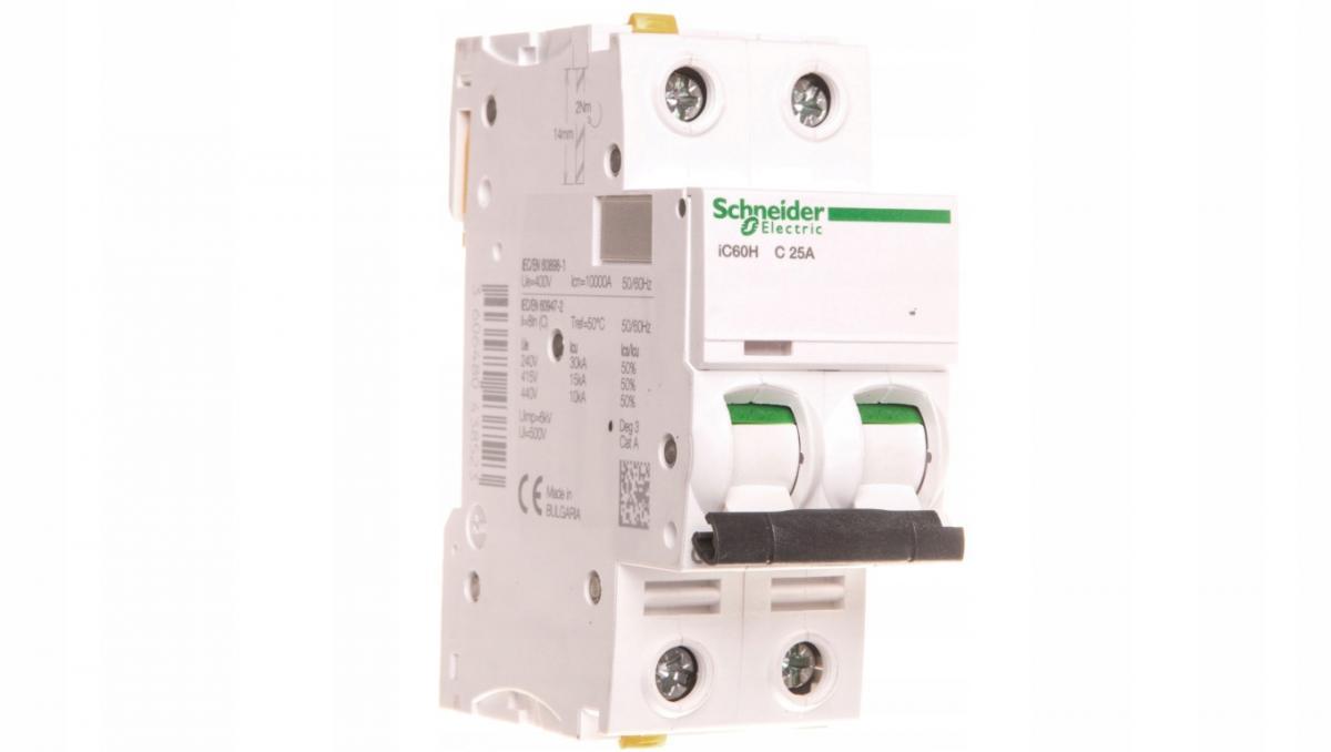 SCHNEIDER ELECTRIC Wyłącznik nadprądowy iC60H-C25-2 C 25A 2-biegunowy