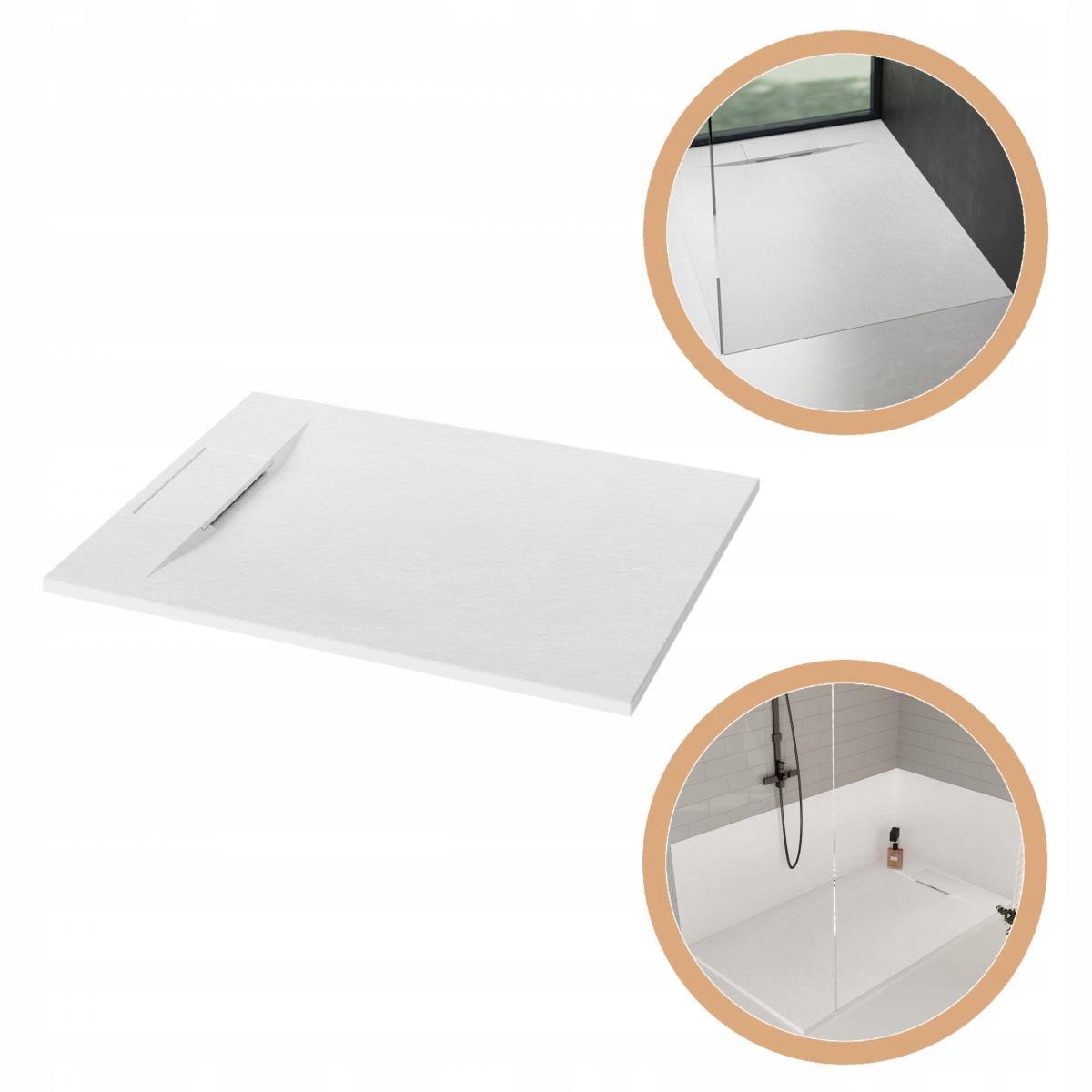 BRODZIK PRYSZNICOWY PROSTOKĄTNY ALVERO INVENA TREND, 90X100 CM BIAŁY