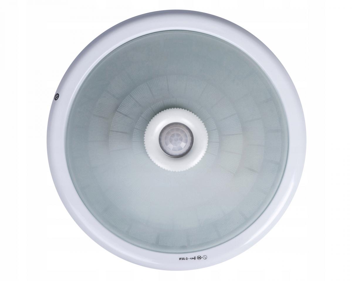 KANLUX Plafon FOGLER DL-240O E27 2x40W, z czujnikiem ruchu, IP20, biały