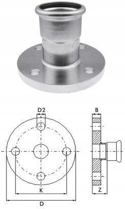 KAN-therm Kołnierz PN16 Inox - 54 DN50