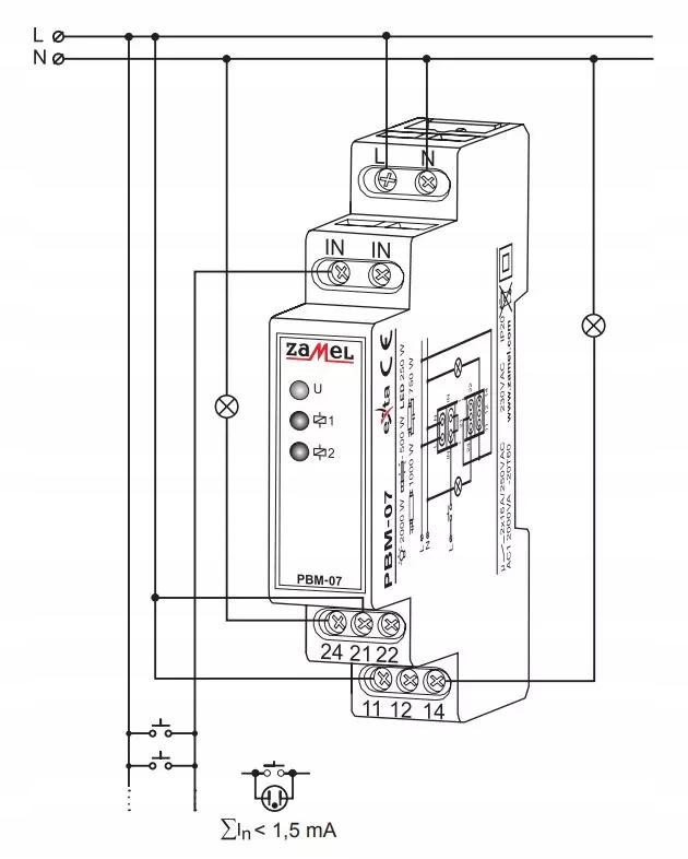 ZAMEL Przekaźnik bistabilny 2-pole 230V AC PBM-07