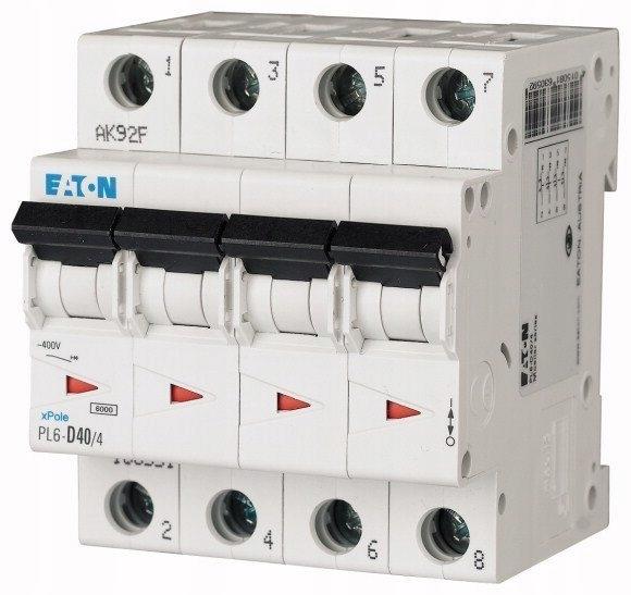 EATON Wyłącznik nadprądowy 6kA PL6-D40/4
