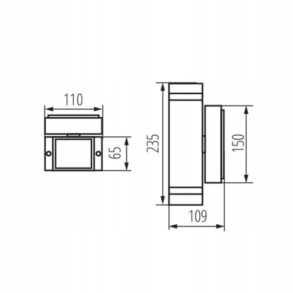 KANLUX Oprawa elewacyjna ZEW EL235, 2xGU10, 35W, IP44, czarna