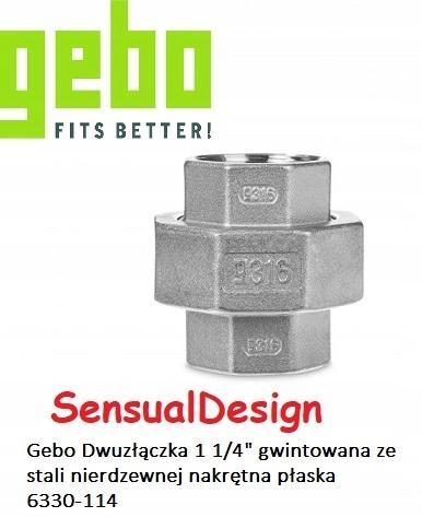 Dwuzłączka gwintowana ze stali nierdzewnej nakrętna płaska 1 1/4