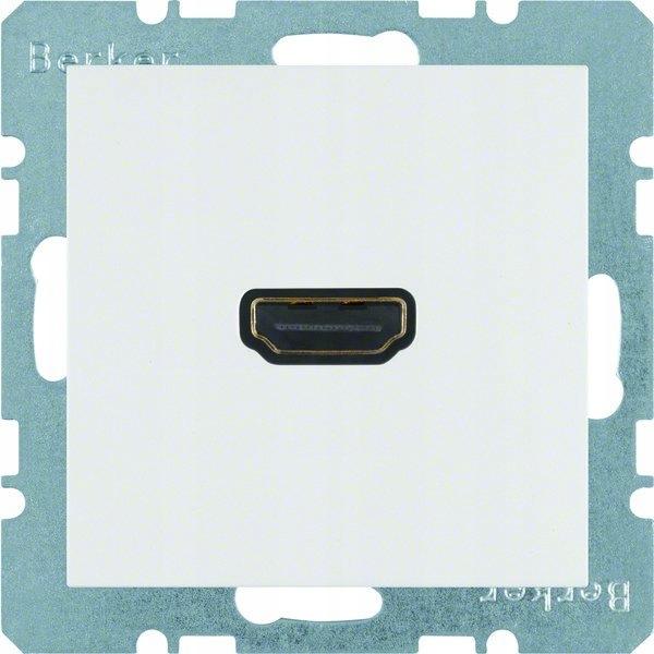 BERKER Gniazdo HDMI z przyłączem 90° śnieżnobiały, połysk S.1/B.3/B.7 Glas