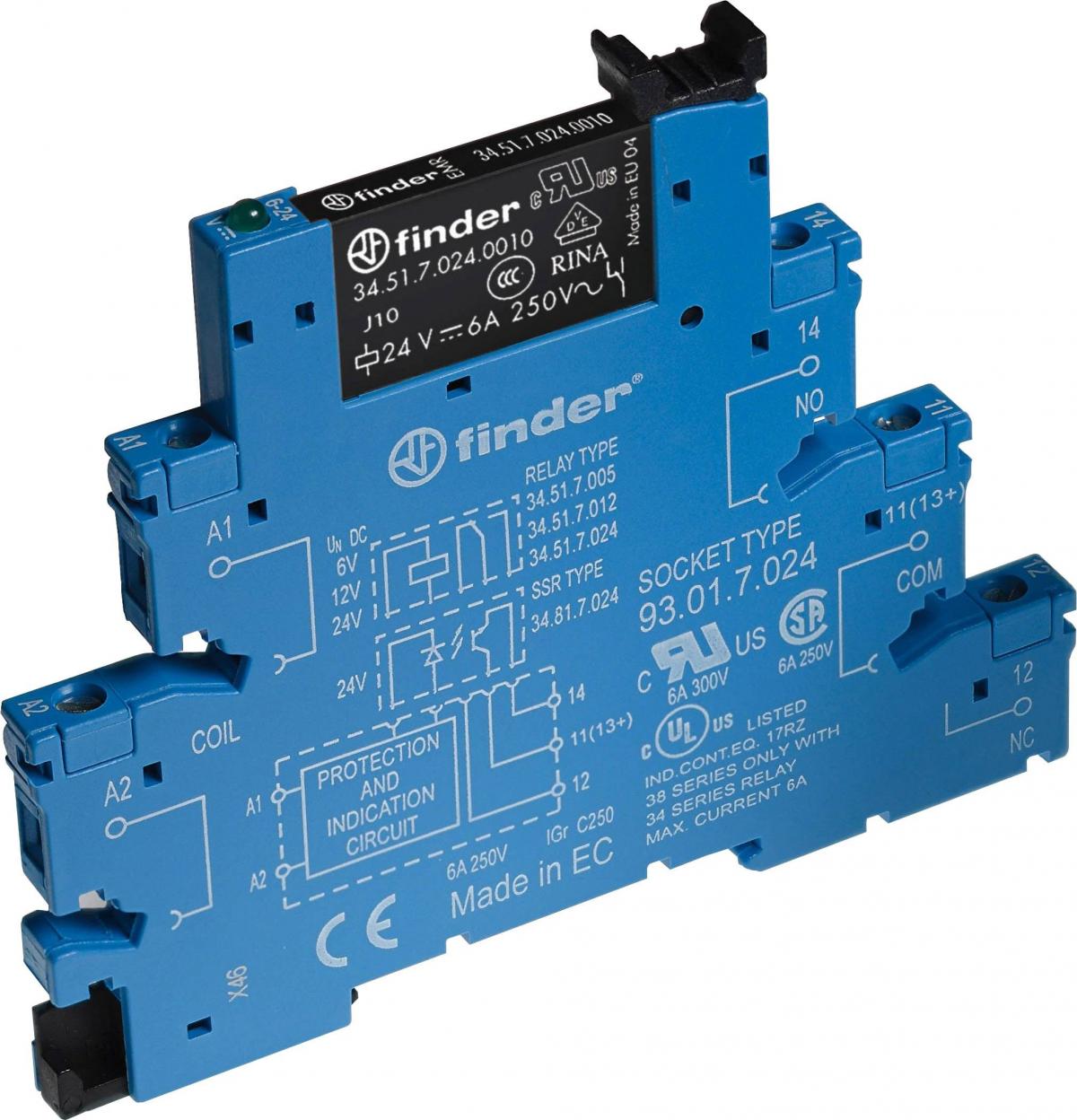 FINDER Przekaźnikowy moduł sprzęgający 1P 6A 24V DC