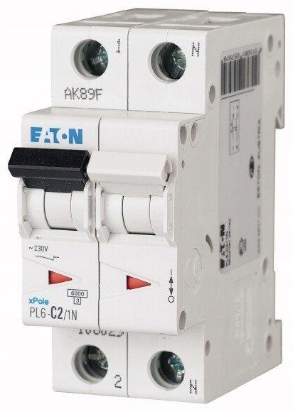 EATON Wyłącznik nadprądowy 6kA PL6-C2/1N