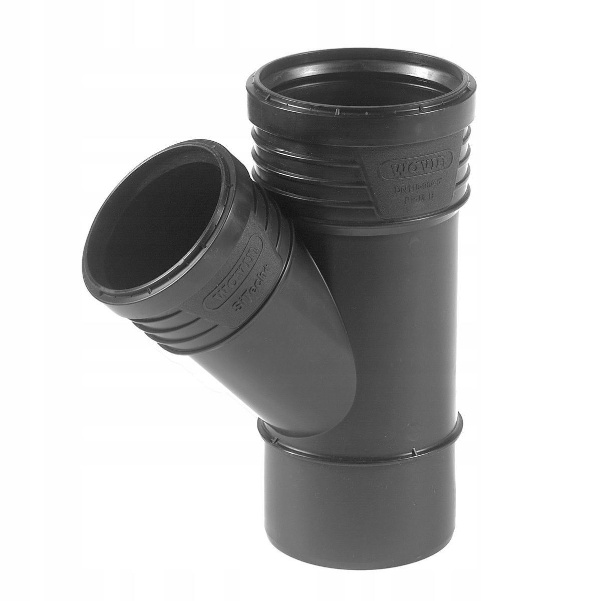 Trójnik redukcyjny 160x110/45°, SITECH+ czarny