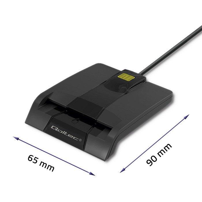 QOLTEC Inteligentny czytnik chipowych kart ID SCR-0634, USB typ C, 50634