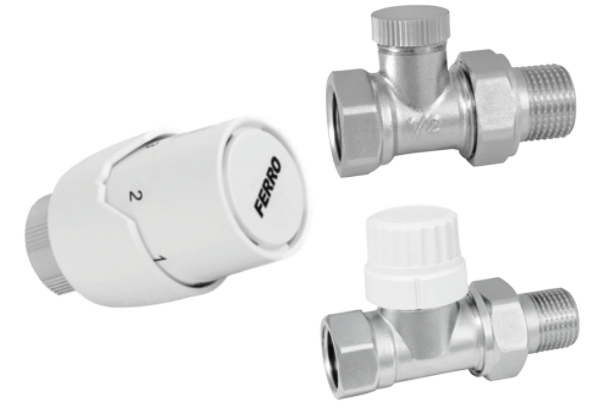 Komplet termostatyczny prosty 1/2