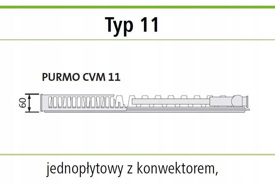 PURMO CVM11 900x1800 VM 11 dolny środkowy CZARNY