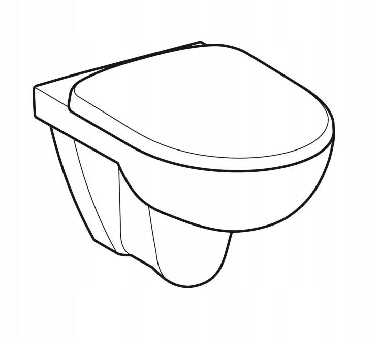 Zestaw wiszącej miski WC Selnova, lejowa, B36 cm, H38 cm, T53 cm, z deską s