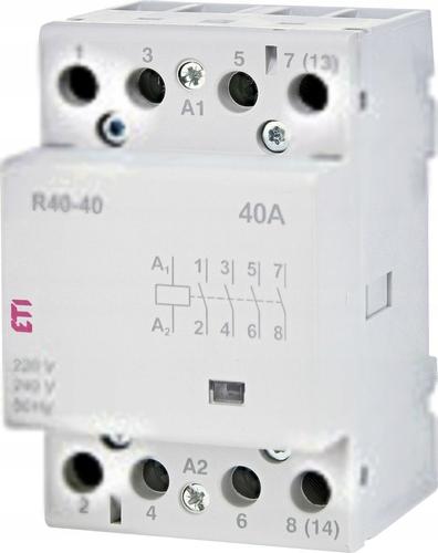 Stycznik modułowy 40A 4 styki zwierne (3 moduły 4biegunowy) R 40-40 230V