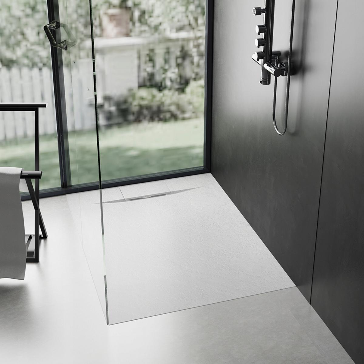 BRODZIK PRYSZNICOWY PROSTOKĄTNY ALVERO INVENA TREND, 80X90 CM BIAŁY