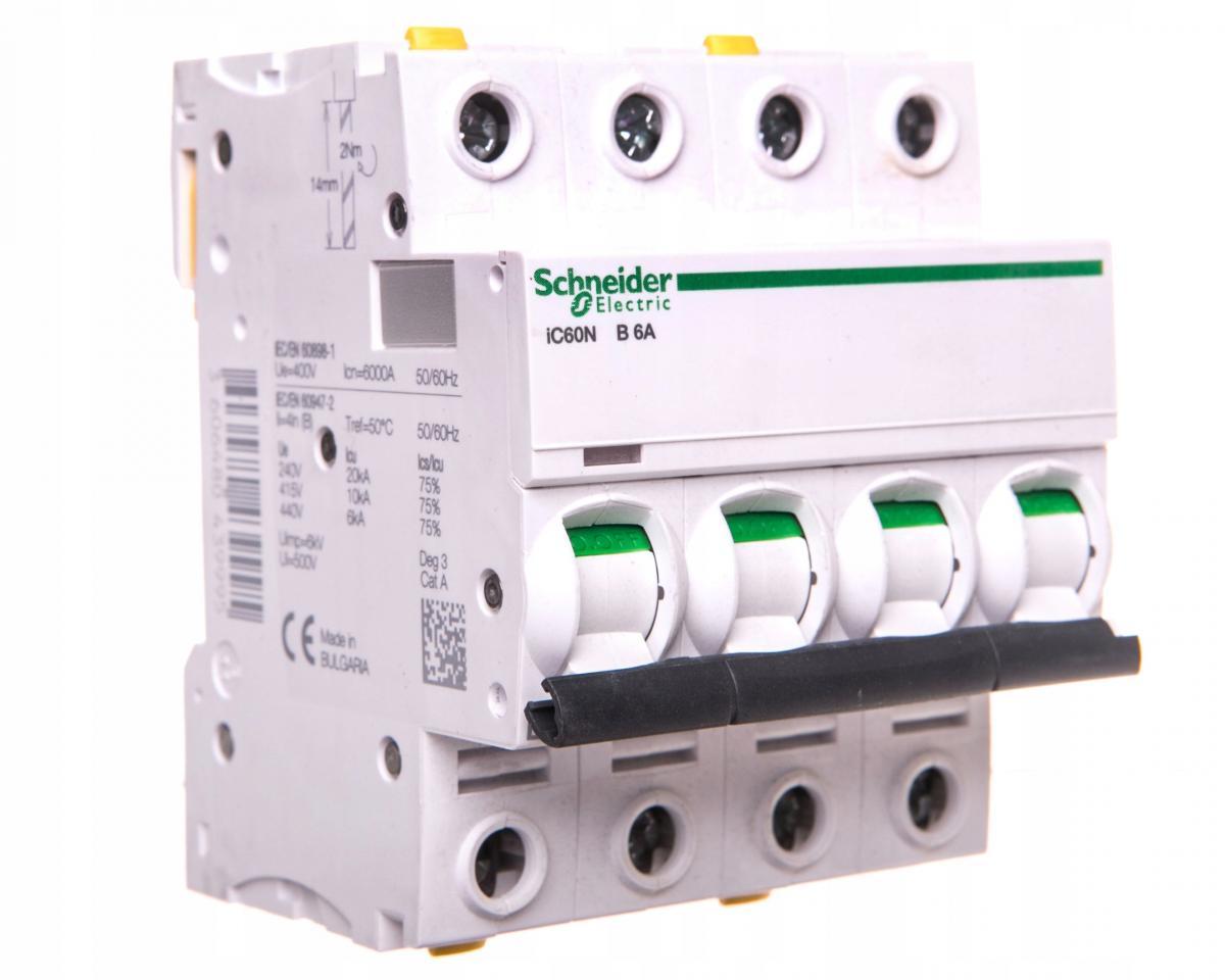 SCHNEIDER ELECTRIC IC60N 4P 6A B wyłącznik nadprądowy