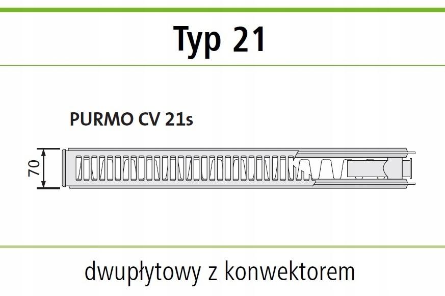 Grzejnik stalowy PURMO V 21 600x1200  dolny 48h