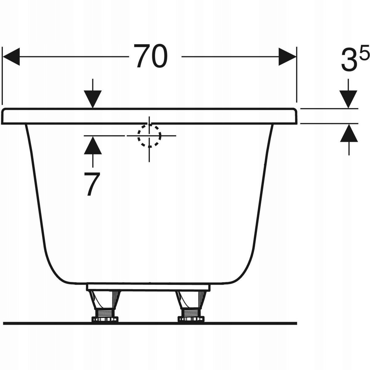 GEBERIT Wanna prostokątna Selnova Square 170x70 cm