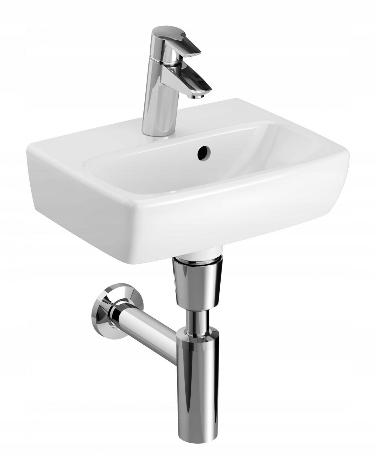 Umywalka kompaktowa Selnova Square B36 cm, H14.5 cm, T28 cm, z przelewem, z