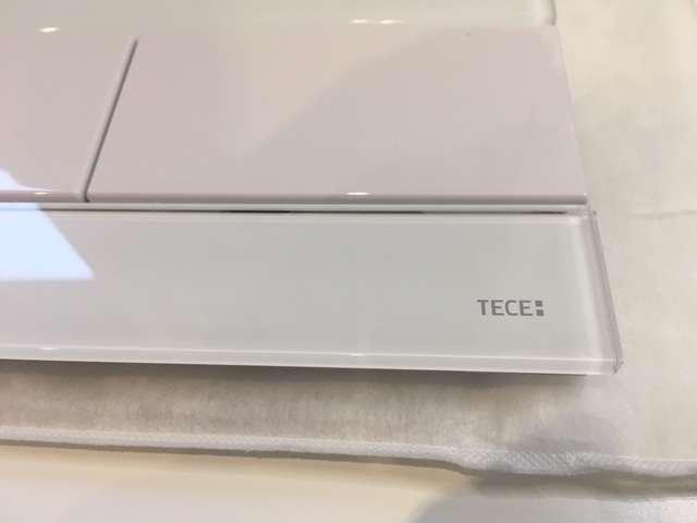Przycisk TECE TECEsquare podwójny szklany do WC szkło biały/biały