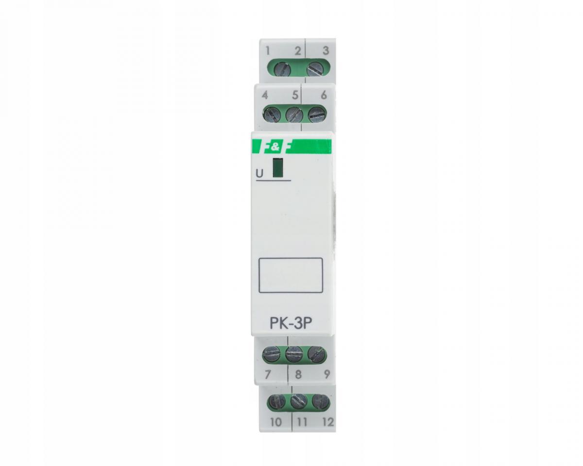 F&F Przekaźnik elektromagnetyczny PK-3P 230V AC, styk: 3P I=3x8A, 1 moduł