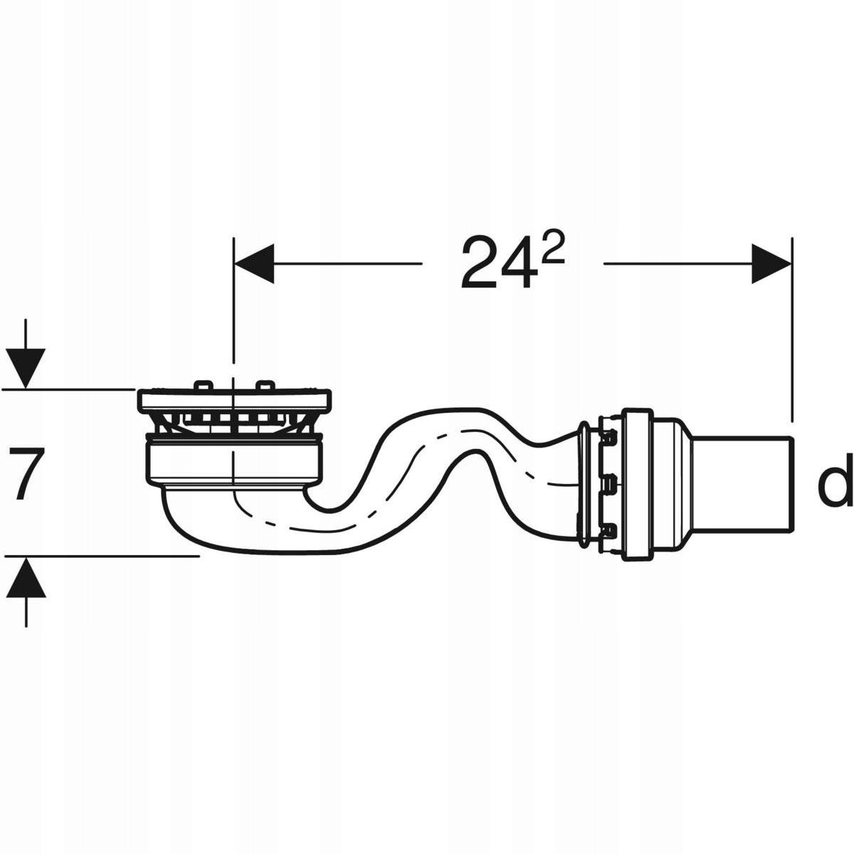 GEBERIT Zestaw odpływowy do brodzików Sestra, h30, PE