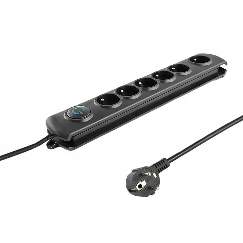 QOLTEC Listwa antyprzepięciowa Quick Switch 6 gniazd 1.8m