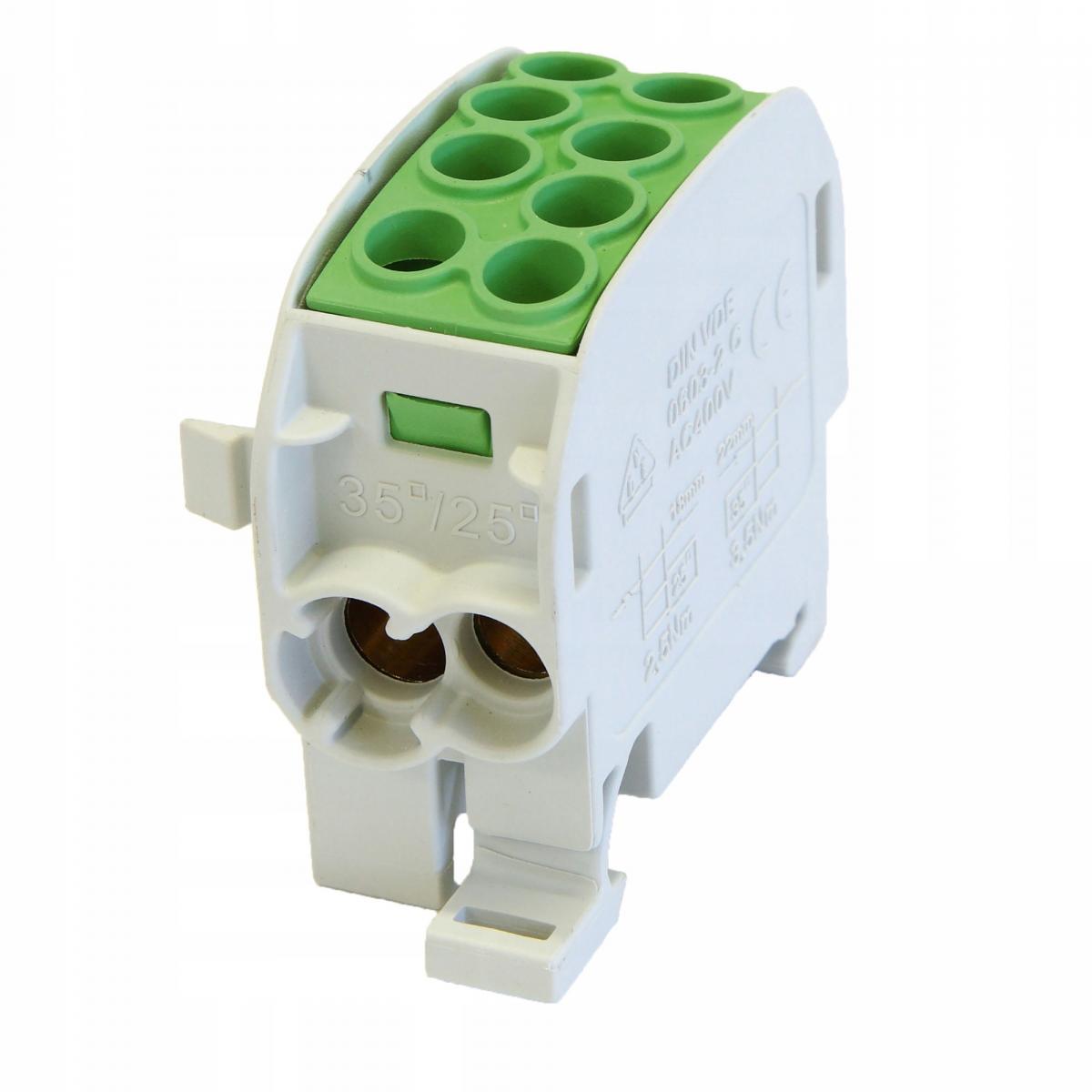 SIMET SCB 35 Blok rozdzielczy - odgałęźny Al/Cu 80210 SIMBLOCK zielony