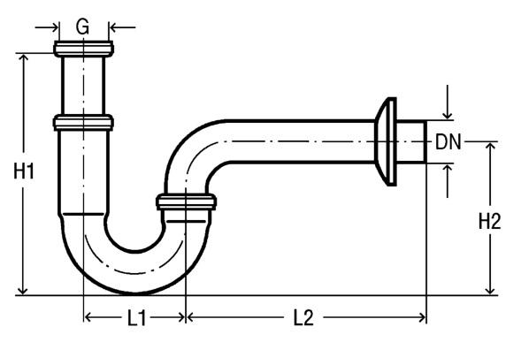Półsyfon rurowy 5/4x5/4 mosiądz / chromowany