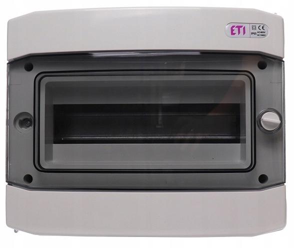 Rozdzielnica natynkowa ECH-12PT 12 modułów drzwi transparentne IP65 1500V D