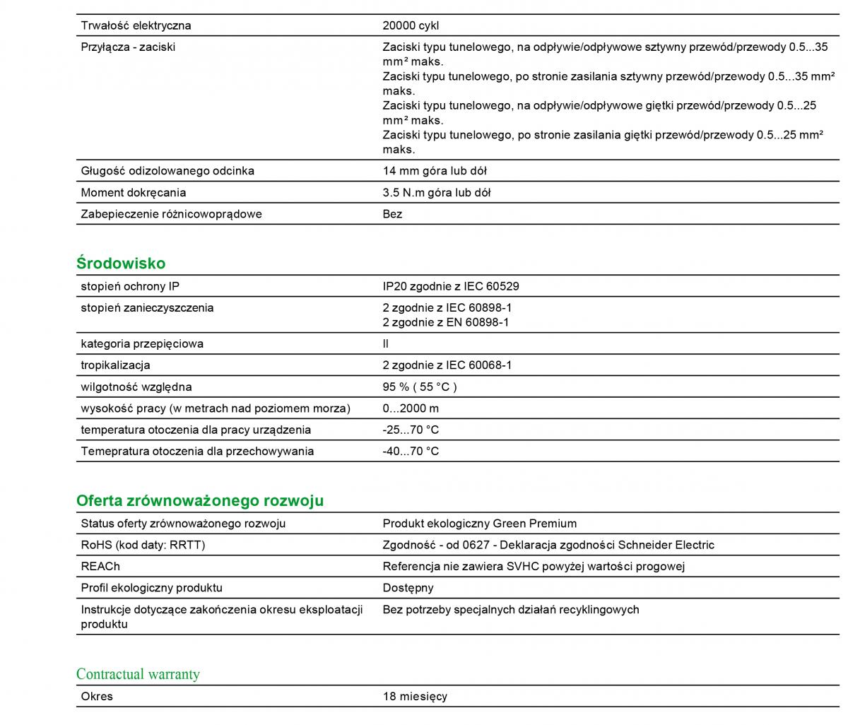 SCHNEIDER ELECTRIC Wyłącznik nadprądowy K60N-C20-3 C 20A 3-biegunowy