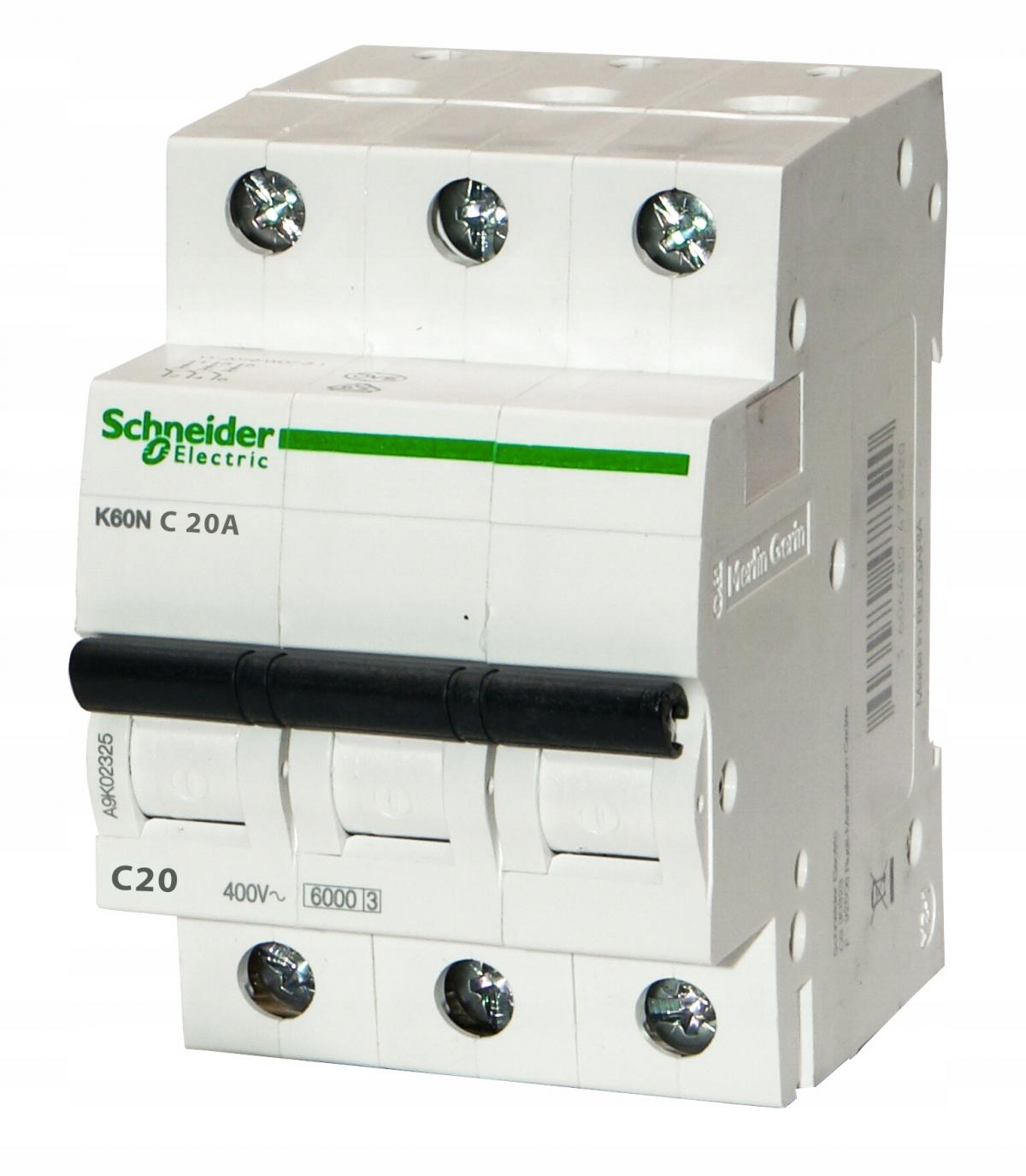 SCHNEIDER ELECTRIC Wyłącznik nadprądowy K60N-C20-3 C 20A 3-biegunowy