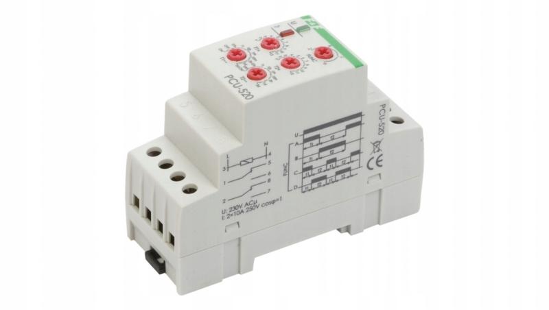 Przekaźnik czasowy PCU-520 wielofunkcyjny, dwa niezależne czasy T1 i T2, st