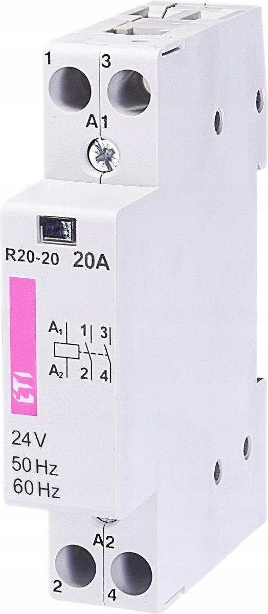 ETI Stycznik modułowy 20A 2 styki zwierne (1 mod. 2 bieg.) R 20-20 24V