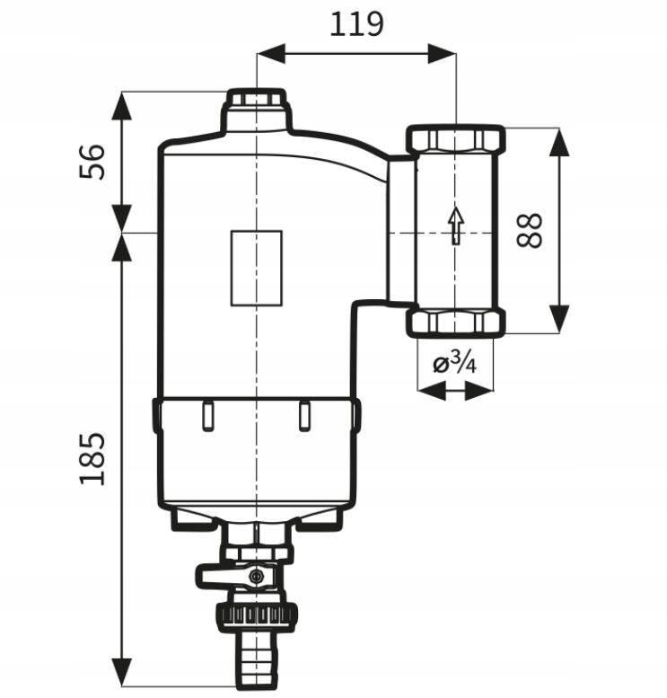 AFRISO-Separator zanieczy.FAR 201 3/4'' 7772010