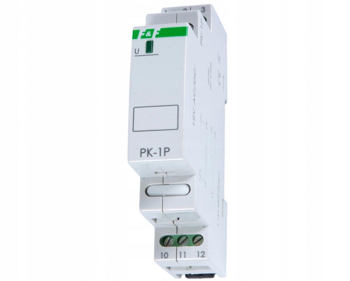 F&F Przekaźnik elektromagnetyczny PK-1P 12V AC/DC, styk: 1P I=16A, 1 moduł
