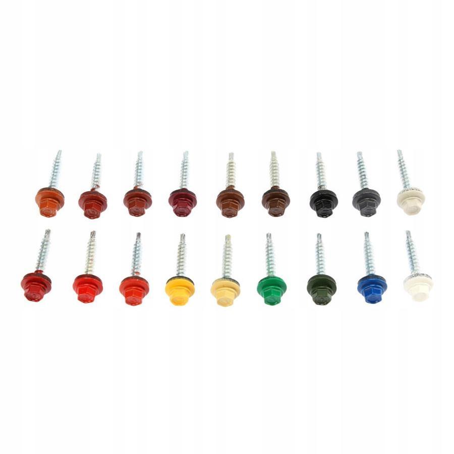 Wkręt farmerski blacha do drewna od 4,8x35 mm z podkładką T14 RAL 7024
