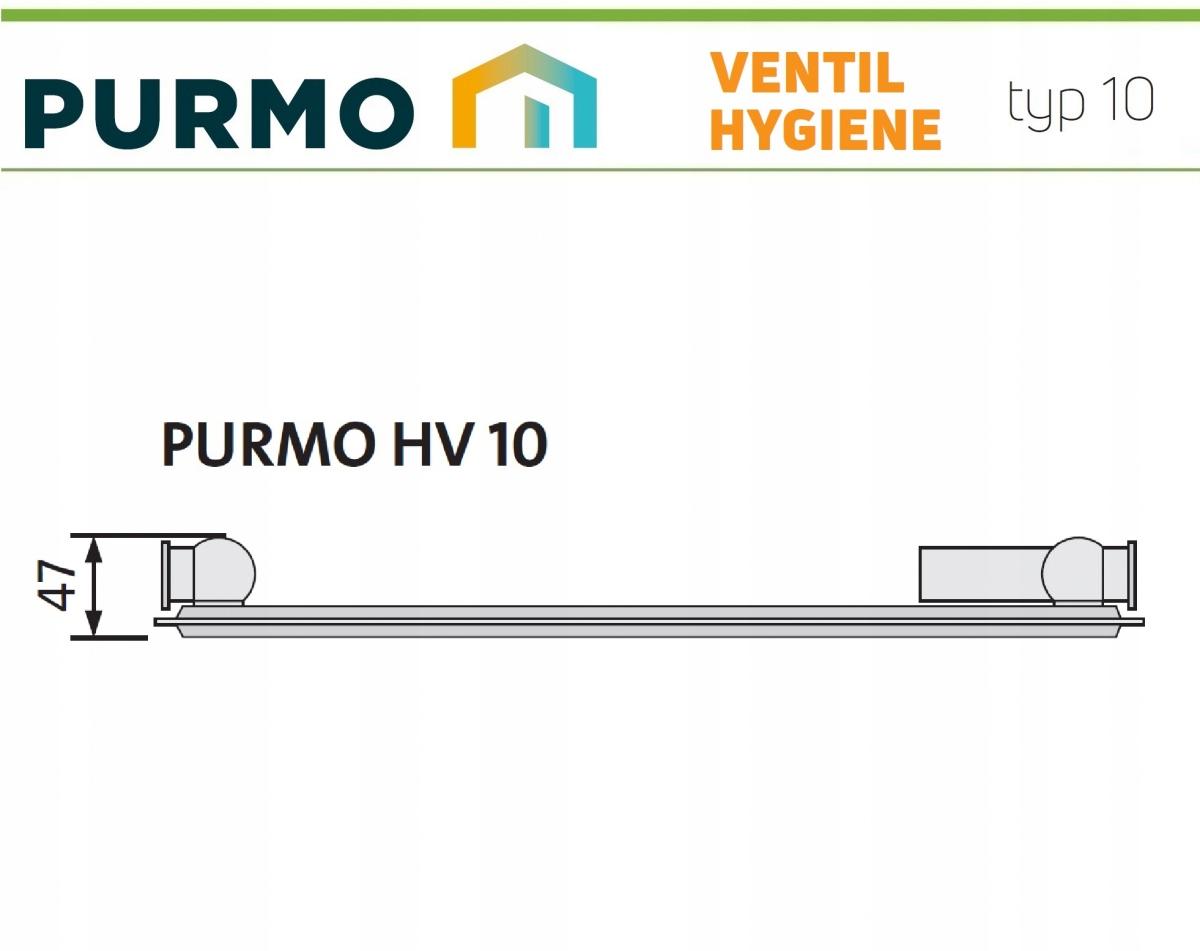 Grzejnik stalowy PURMO HIGIENICZNY HV 10 450x1400 Lewy 48h